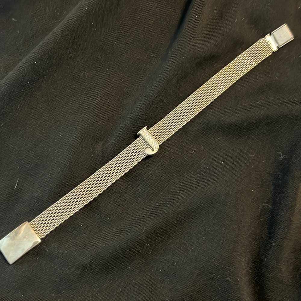 Silver tone initial “J” bracelet
